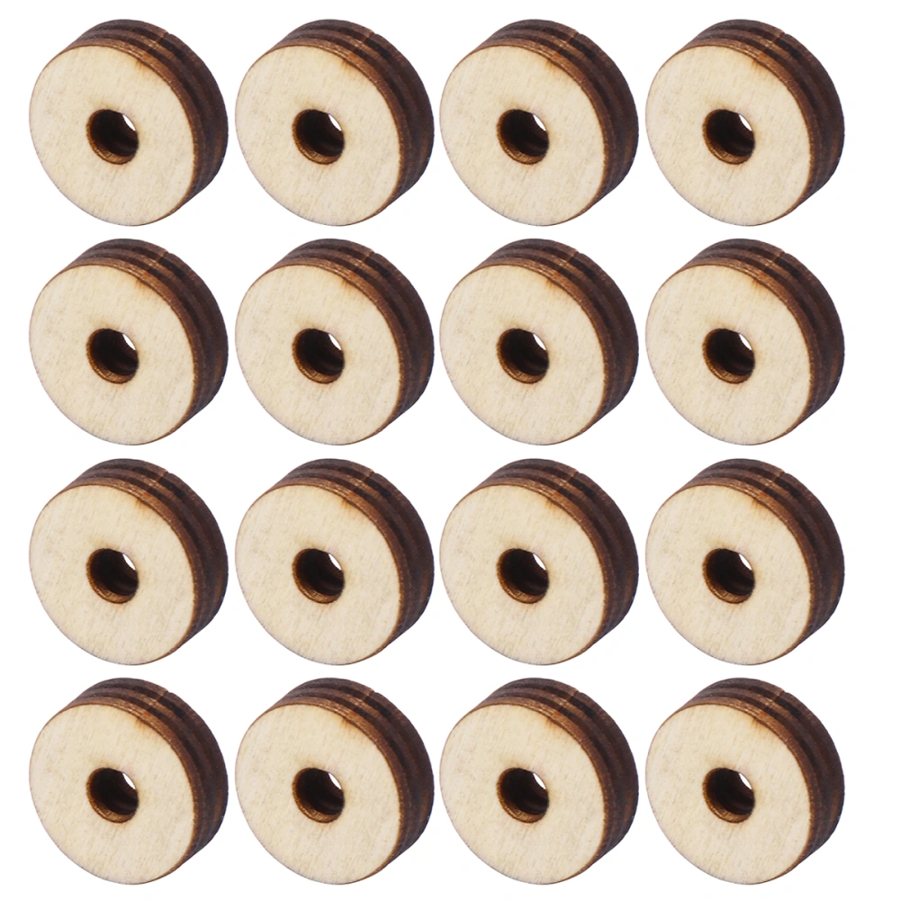 5packs Hollow Wooden Chips Handmade Crafts Round Chip Slices DIY Crafts Making Chips for DIY Making (16 pcs/ 1 pack)