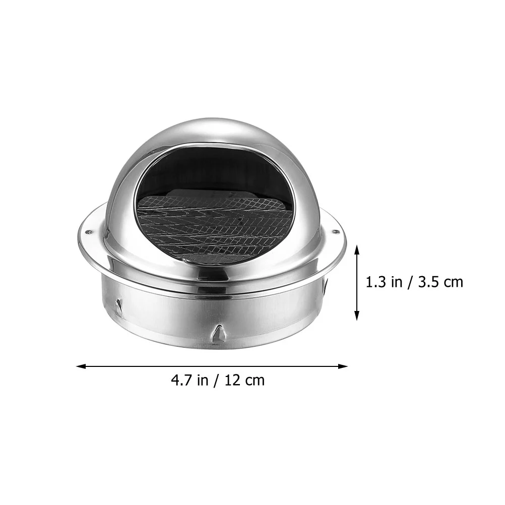 1pc Stainless steel Cooker Hood Exhaust Pipe Cover Premium Air Vent (Silver)