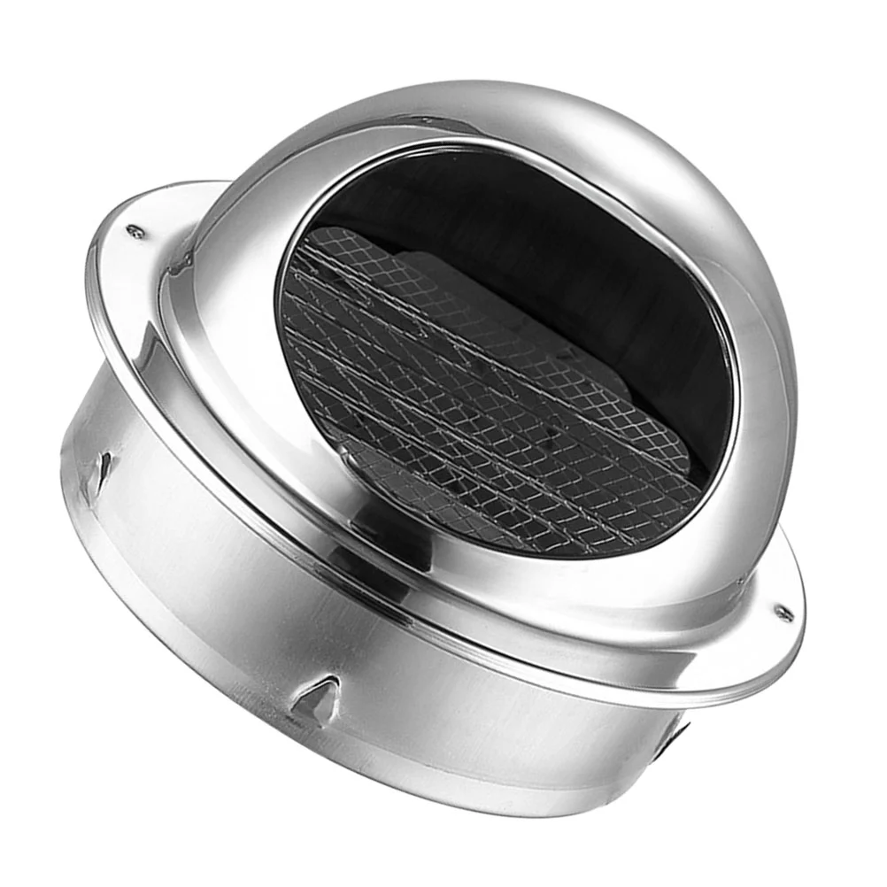 1pc Stainless steel Cooker Hood Exhaust Pipe Cover Premium Air Vent (Silver)