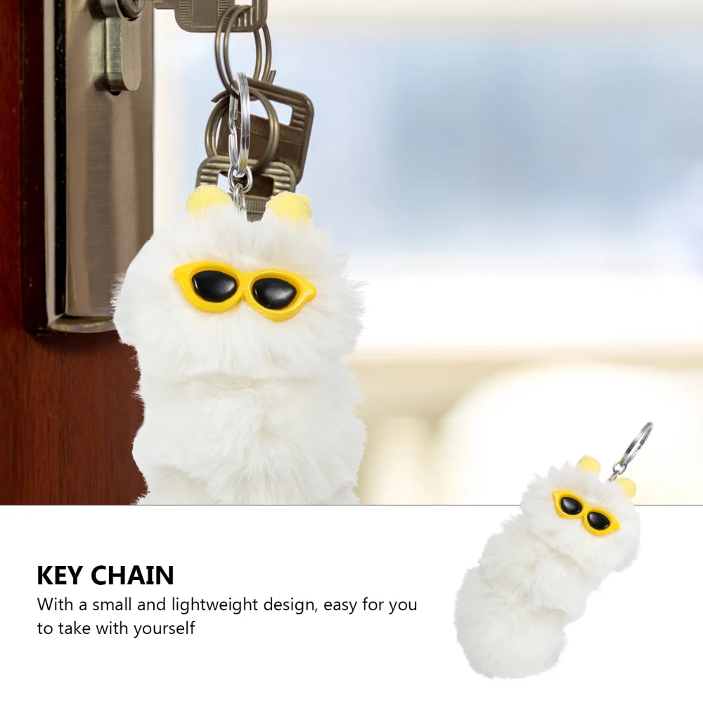 2Pcs Plush Key Chain Caterpillar Key Chain Plush Bag Pendant Decor Key Ring