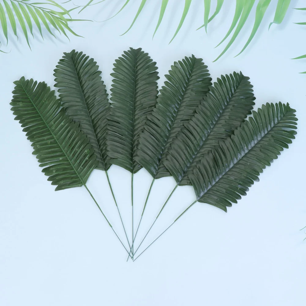 68 Pcs Artificial Palm Leaves Simulated Turtle Bakc Leaf Home Adornment Backdrop Decorative Leaf Hawaii Tropical Leaf for BBQ Birthday Party (Green)