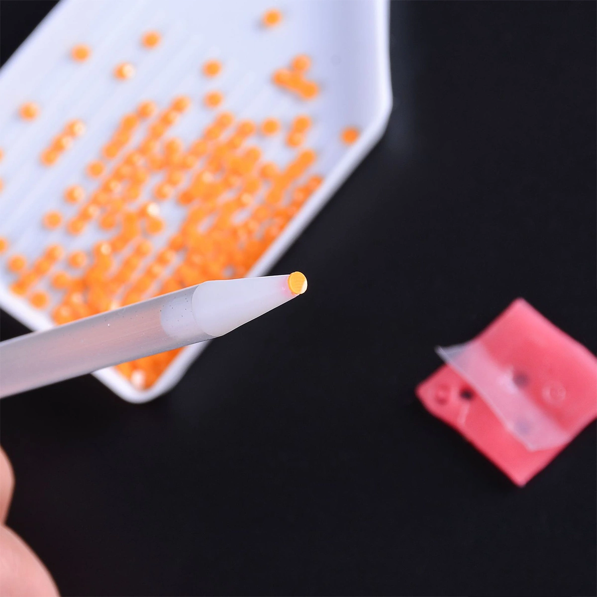 50Pcs beads painting Pen DIY Diamond Embroidery Tool Cross Stich Nail Art Accessories for Home (White)