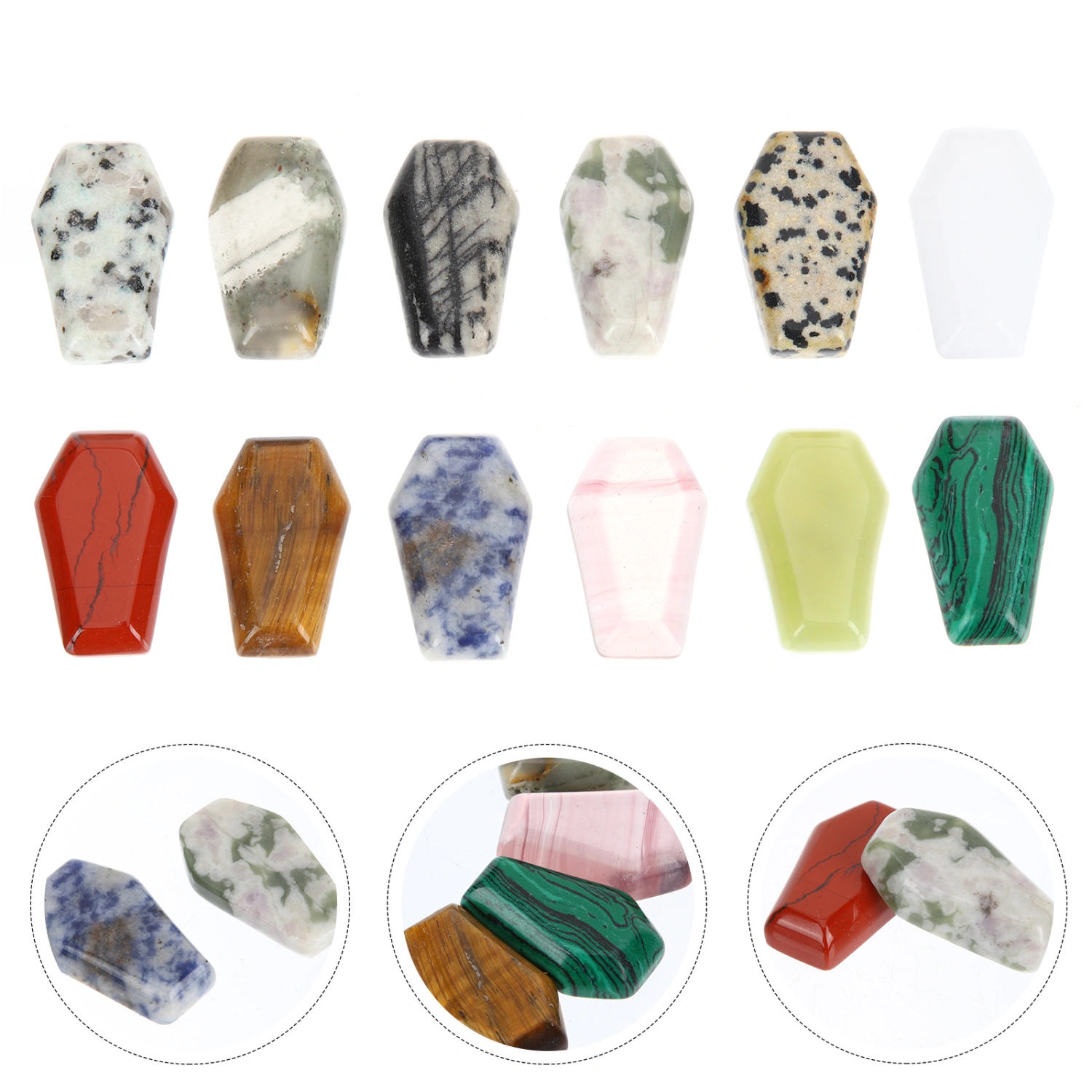 12pcs Natural Crystal Stones Adorns Crystal Yoga Stones DIY Crafts Making Materials