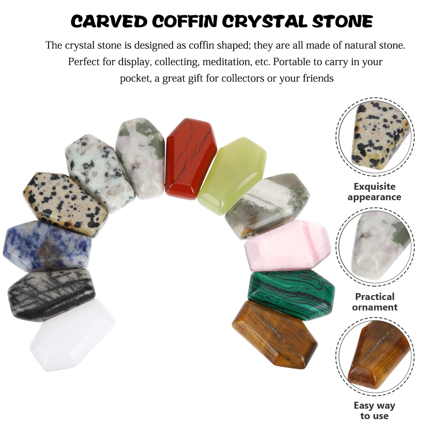 12pcs Natural Crystal Stones Adorns Crystal Yoga Stones DIY Crafts Making Materials