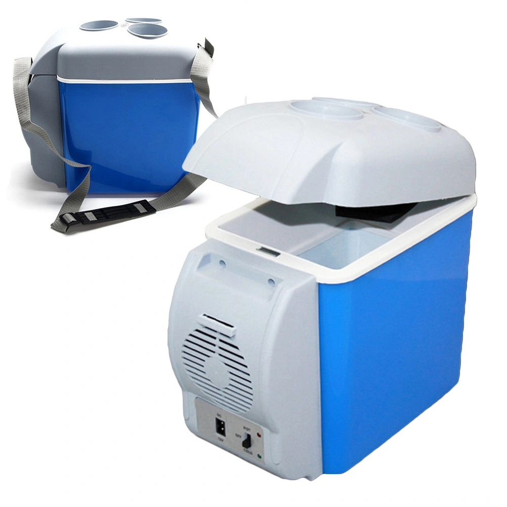 12V 7.5L Mini Car Fridge Cooler and Warmer Box (Blue)