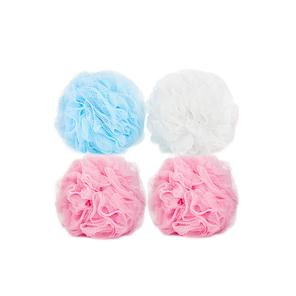 4Pcs Exfoliate Bath Mesh Pouf Shower Loofahs Sponge Bath Ball for Cleansing Bathroom Spa Relax (Random Colours)(Random Style)