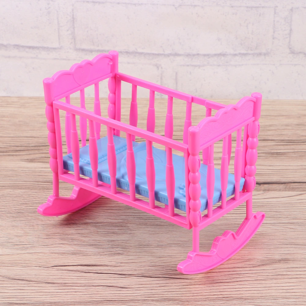 Mini Sleeping Swinging Bed Children Simulation Home Pretend Play Toy Baby Crib (Random Color)