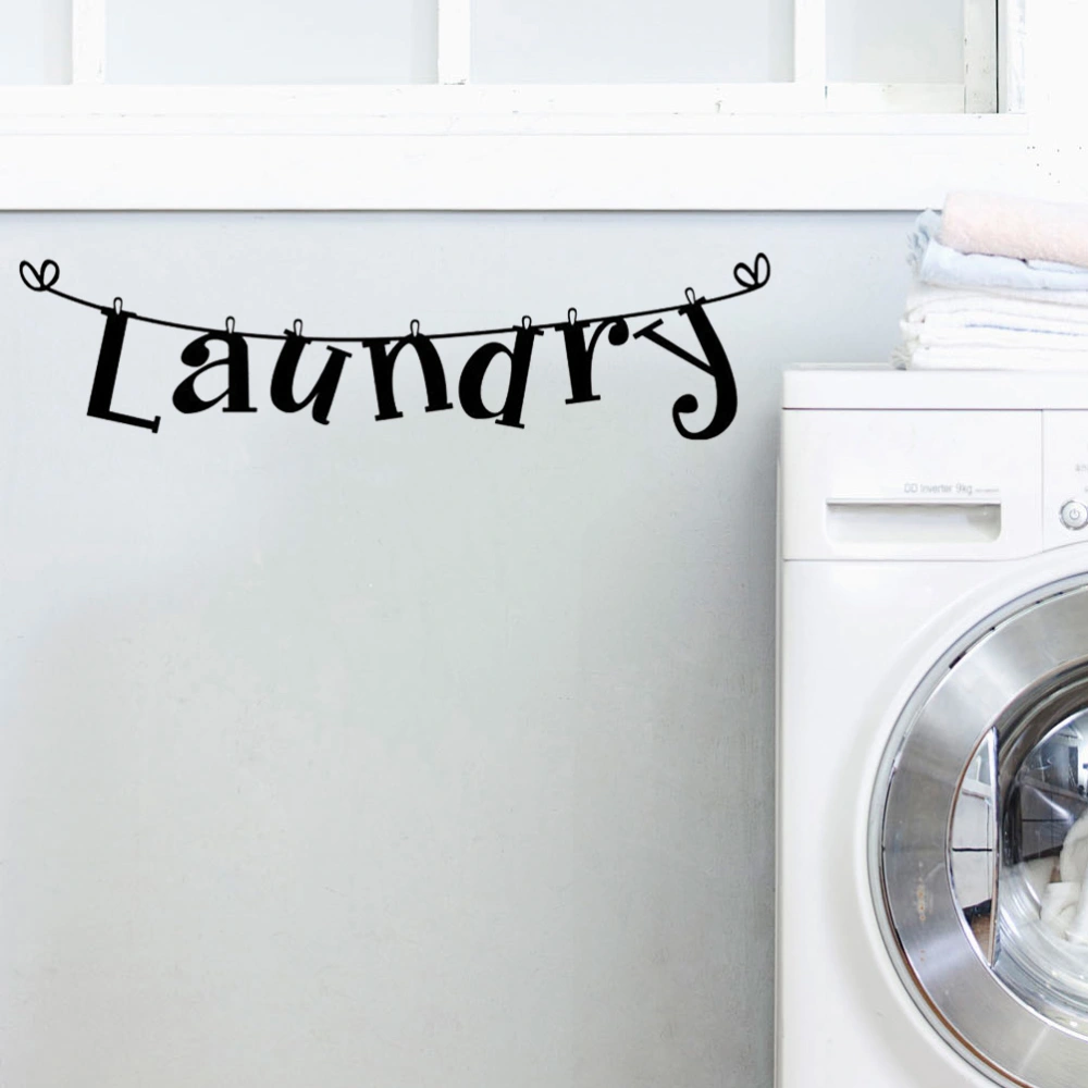 Removable Laundry Room Decal Quote Wall Sticker Laundry Signs Wall Lettering Vinyl Sticker Decoration Home Wall Art Decor  - 58x14cm