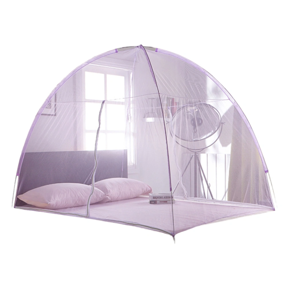 Heightening Mongolian Yurt Net Dome Automatically Open Mosquito Nets Students Free Installation Summer Nets(Purple/120x200cm)