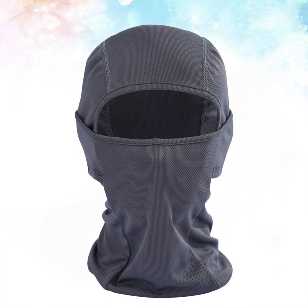 Riding Mask Hood Outdoor Sports Windproof Sunscreen Mouth Mask Summer Breathable Face Veil Face Mask for Outdoor Riding Climbing (Grey)