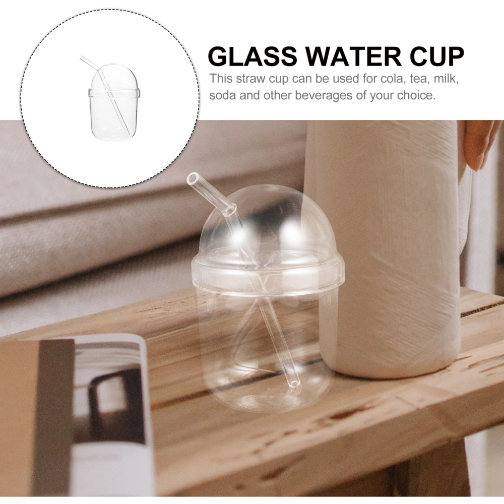 1 Set Summer Water Cup Clear Water Cup Ice Coffee Cup Glass Water Container Glass Straw Cup