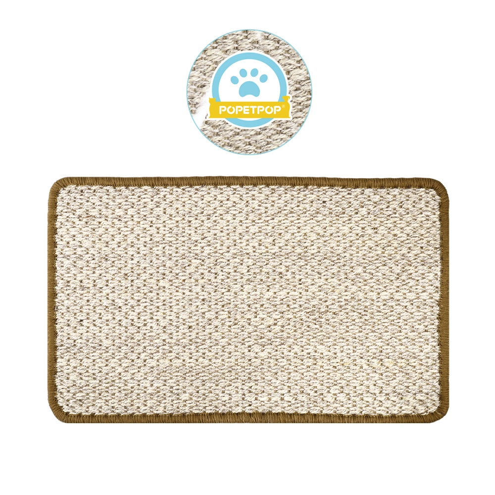 POPETPOP Natural Sisal Cat Scratching Mat Anti Cat Scratcher Pad for Cats Grinding Claws Protecting Furniture (Random Color)