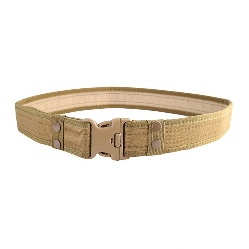 Men's Boys Outdoor Western Tactical Oxford Cloth Belt Waistband Quick Release Buckle Belt Sports Mountain Climbing Belt (Khaki)