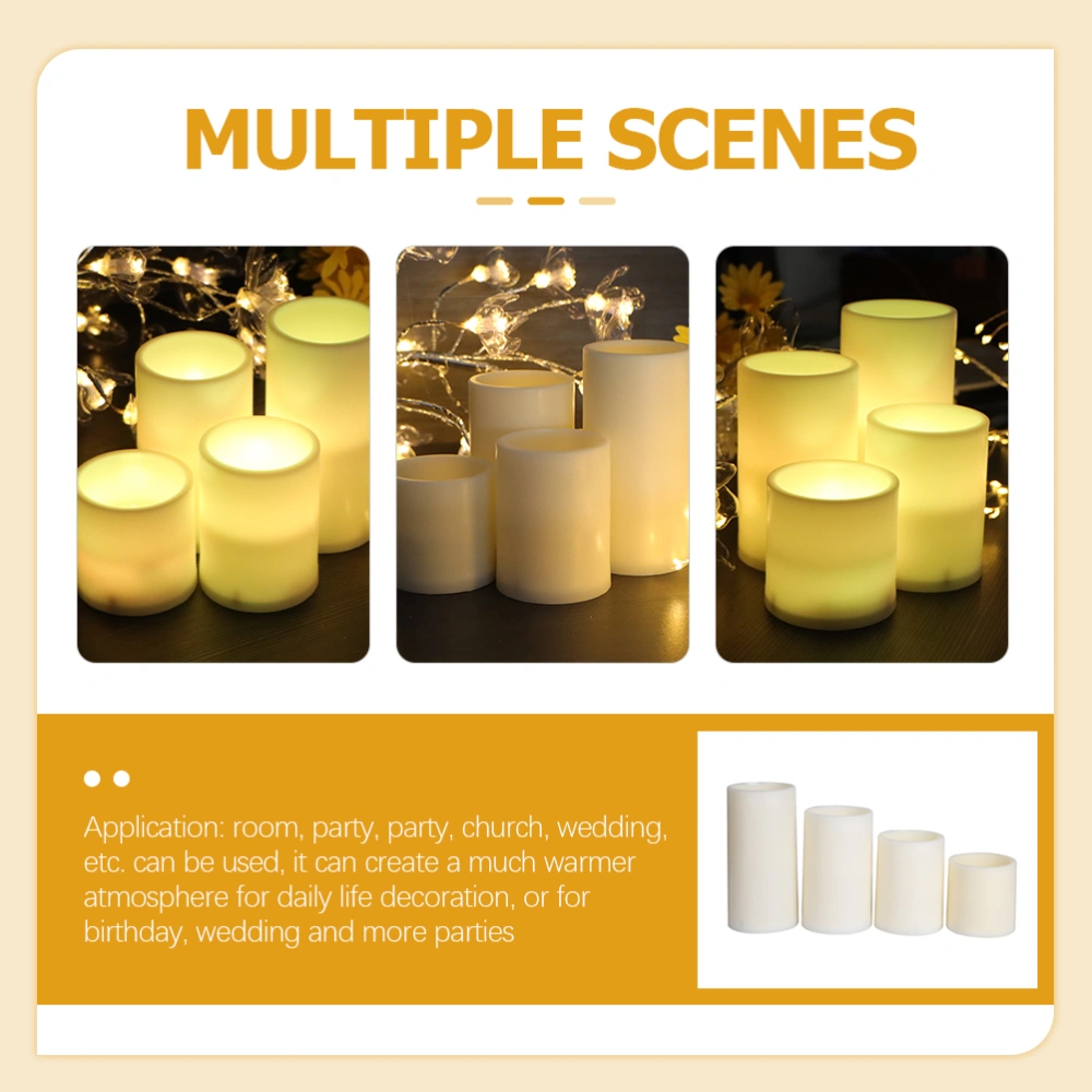 4 Pcs Candle Lights Flameless Tea Light Candles LED Candle Light Plastic Candles