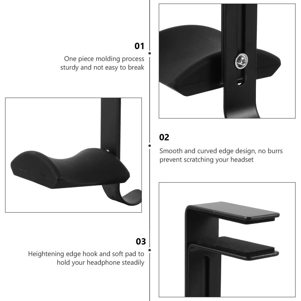 Headphone Stand Hanger Under Desk Adjustable Metal Holder for Headphone Headset