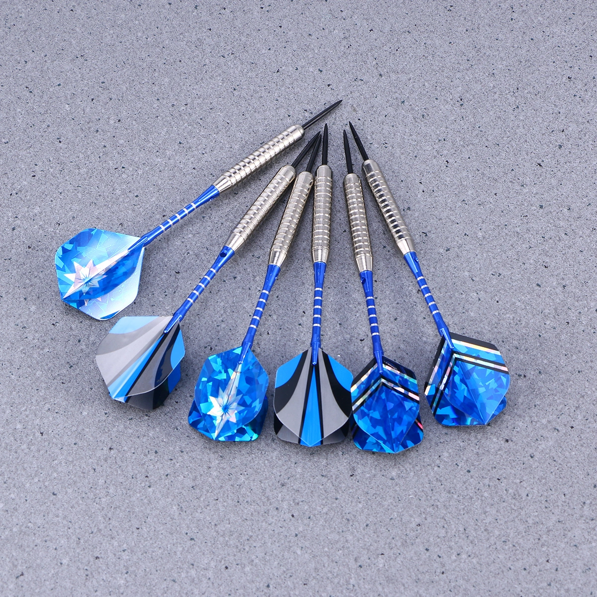 12Pcs Stainless Steel Darts Set Professional Stainless Needle Tipped Dart for Dartboard Aluminum Shafts Standard Flights Silver Metal Barrels and Pro Dart Sharpener