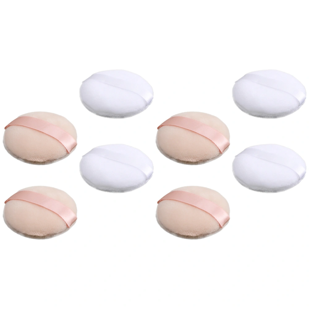 8Pcs Supple Flocking Makeup Powder Puffs Makeup Puffs for Loose Powder