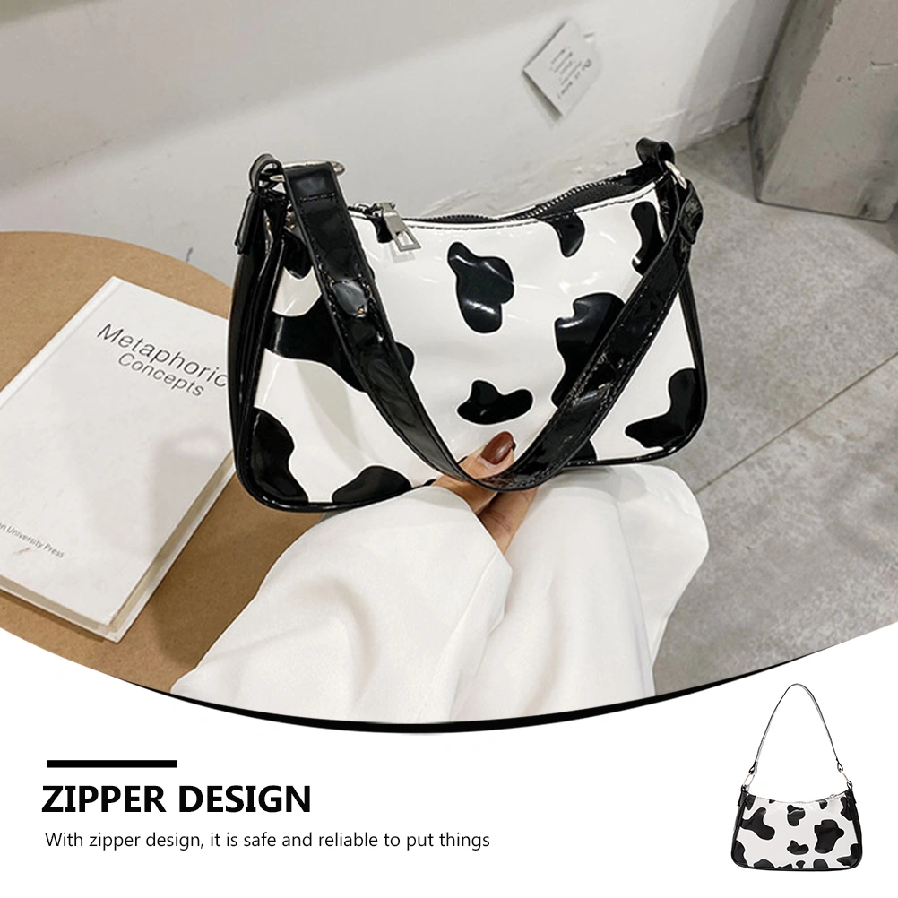 Cow Printing Underarm Bag Fashion Shoulder Bag Adorable Armpit Bag PU Handbag