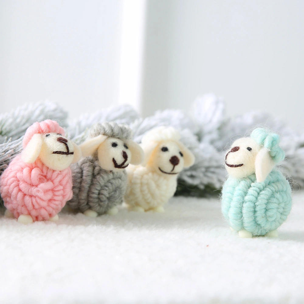 Stylish Christmas Felt Sheep Ornaments Plush Sheep Decoration for Christmas Tree Grey