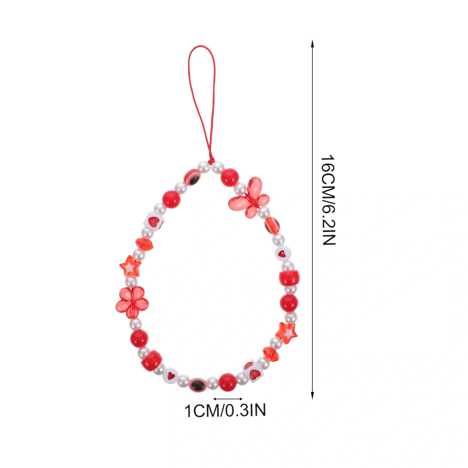 Acrylic Beaded Phone Lanyard Phone Hanging Charm Anti-lost Camera Chain