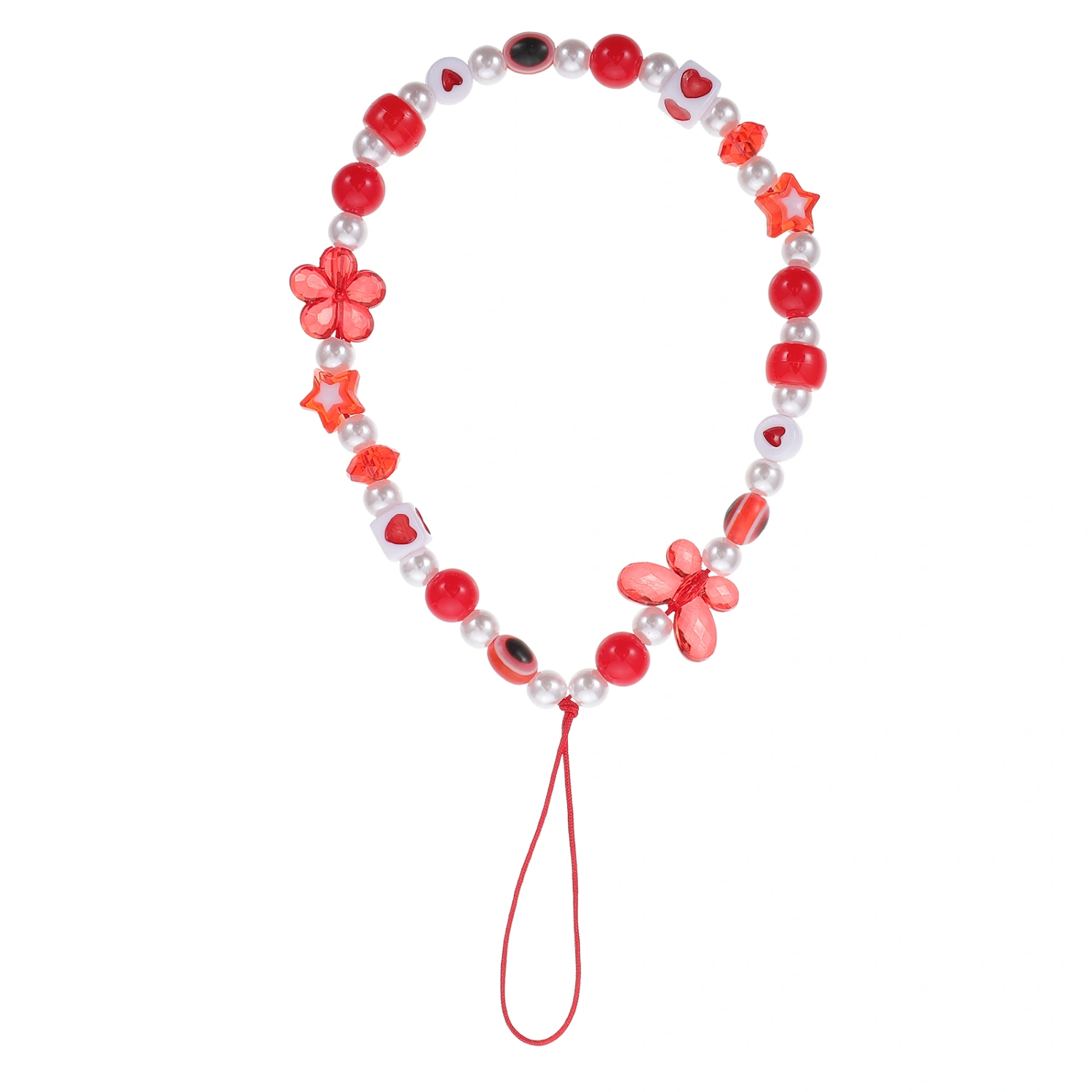 Acrylic Beaded Phone Lanyard Phone Hanging Charm Anti-lost Camera Chain