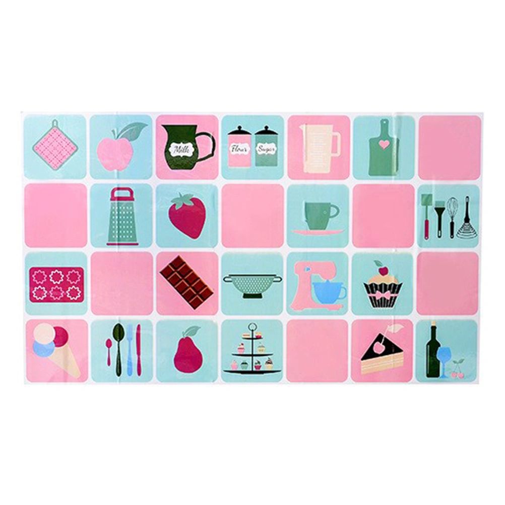 Self-adhesive Heat Resisting Aluminum Foil Paper Grease-proof Oil-proof Leak-proof Kitchen Supplies (Food Pattern)