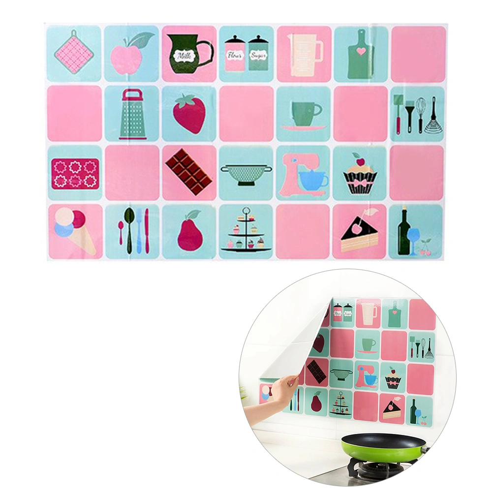 Self-adhesive Heat Resisting Aluminum Foil Paper Grease-proof Oil-proof Leak-proof Kitchen Supplies (Food Pattern)