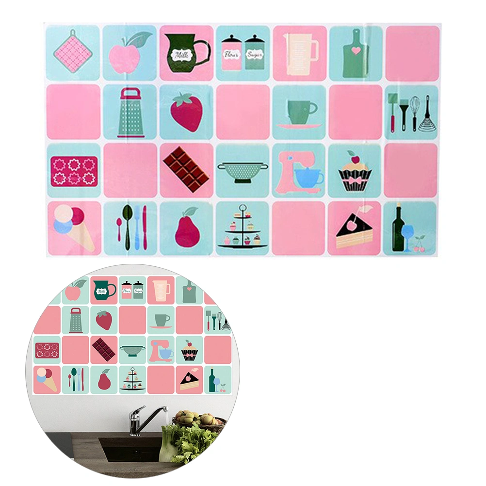 Self-adhesive Heat Resisting Aluminum Foil Paper Grease-proof Oil-proof Leak-proof Kitchen Supplies (Food Pattern)