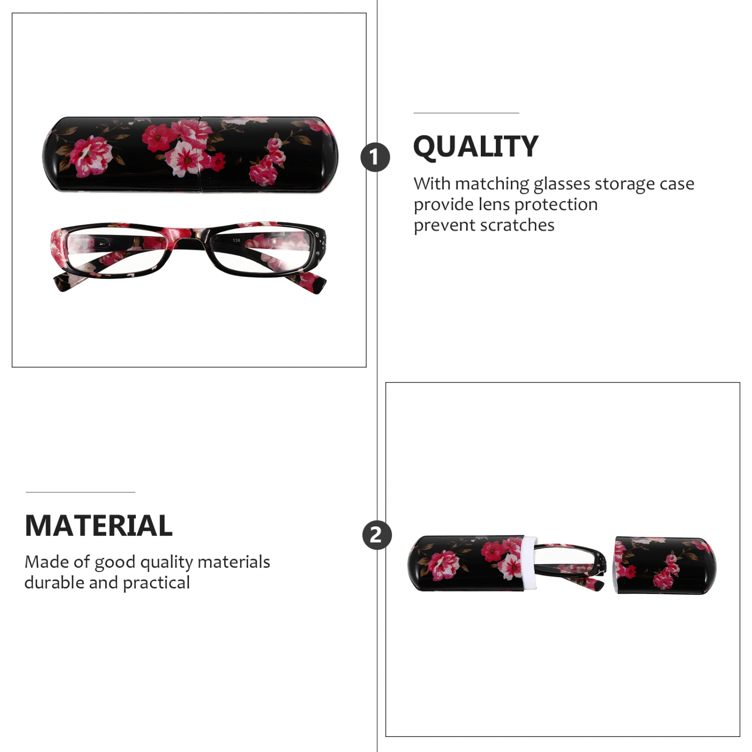 1Pc Elderly Reading Glasses with Diamond-print Frame High-definition Glasses