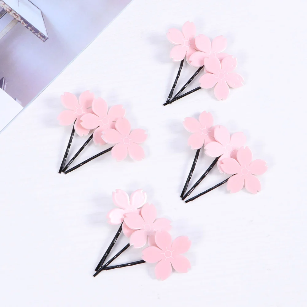 12pcs Flower Hair Clips Kids Design Barrettes Girls Snap Hairpins