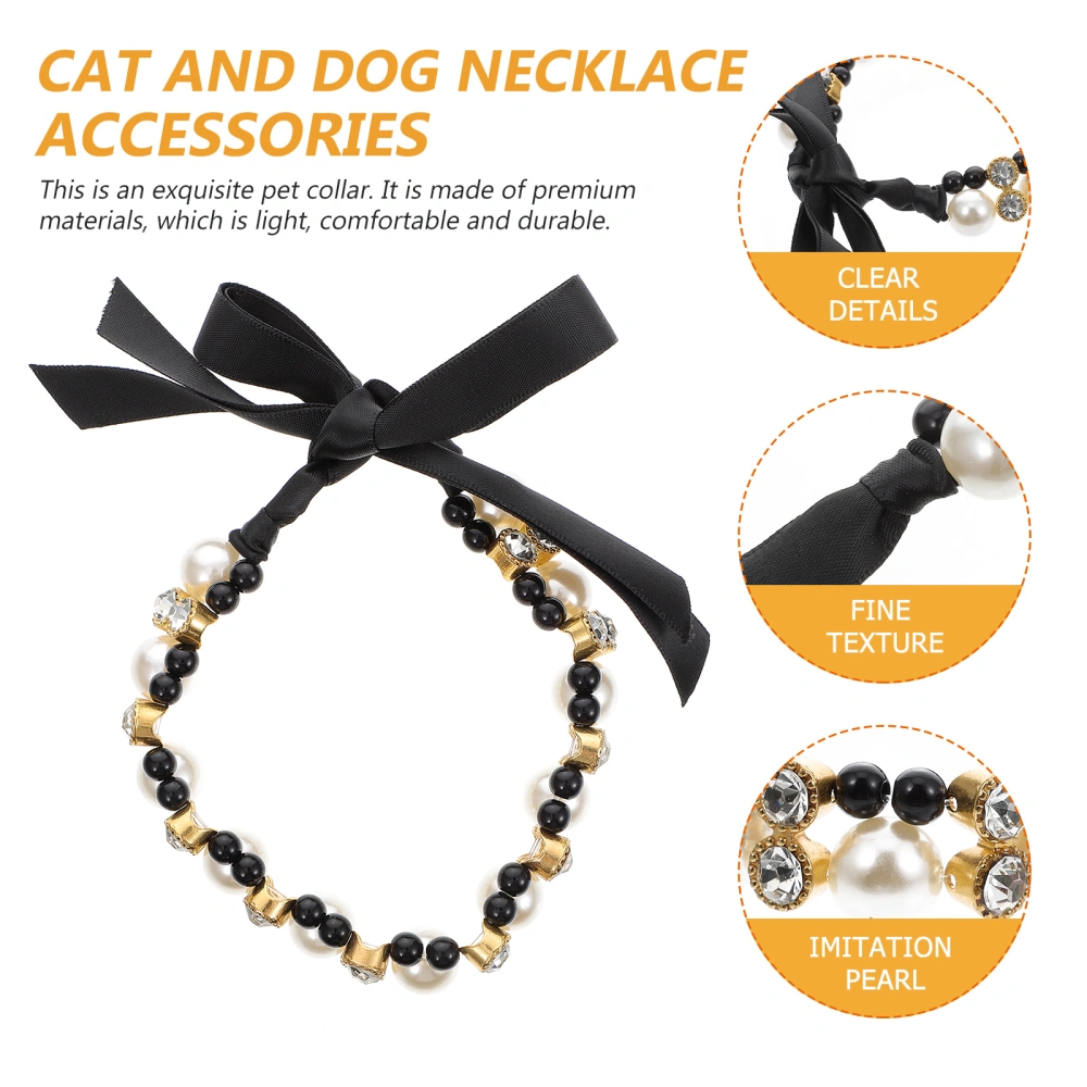 Pet Pearl Collar Dog Necklace Party Pet Collar Costume Decor Pet Puppy Collar