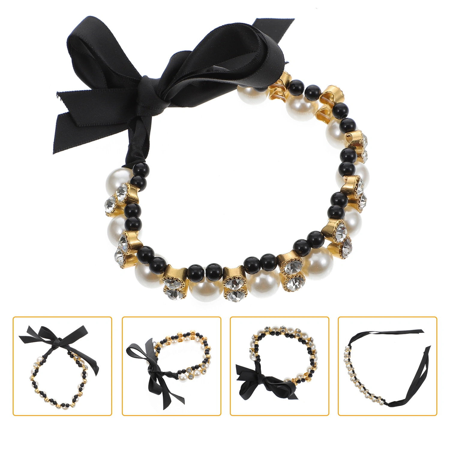 Pet Pearl Collar Dog Necklace Party Pet Collar Costume Decor Pet Puppy Collar