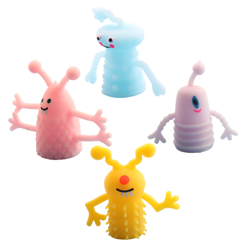 4Pcs Decorative Finger Dolls Mini Finger Puppet Finger Plaything (Random Color)