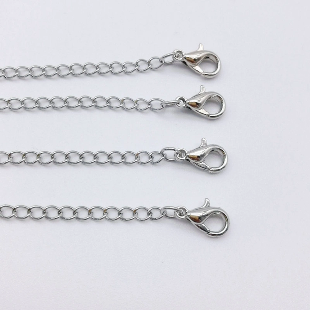 4PCS Stainless Steel Lobster Buckle Necklace Extension Chain with Lobster Clasp at Both Ends for DIY Jewelry Making