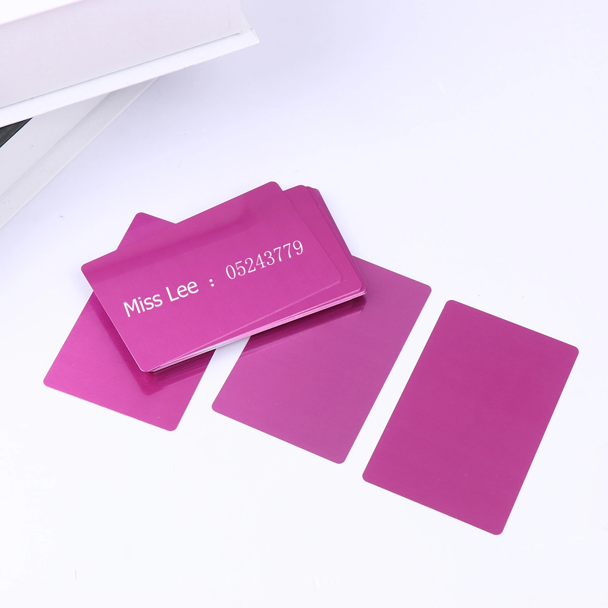 50 Pcs 0.2MM Thin Colored Anodized Aluminum Business Blank Machine Engraver and CNC Engraving Available (Purple)