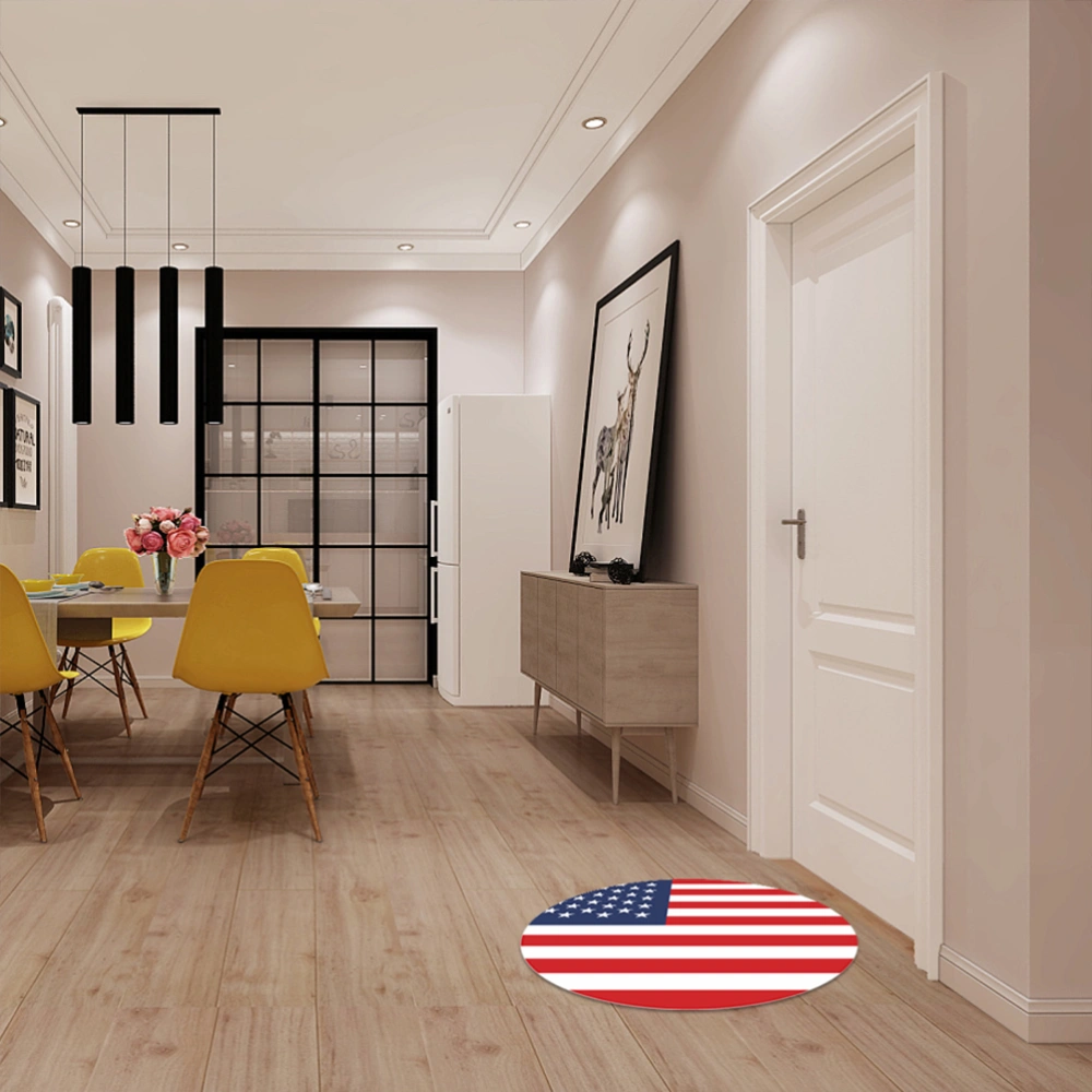 American Flag Pattern Floor Stickers Tile Sticker Round Floor Ornament Waterproof Non-slip Decals Self Adhesive Wall Decal 