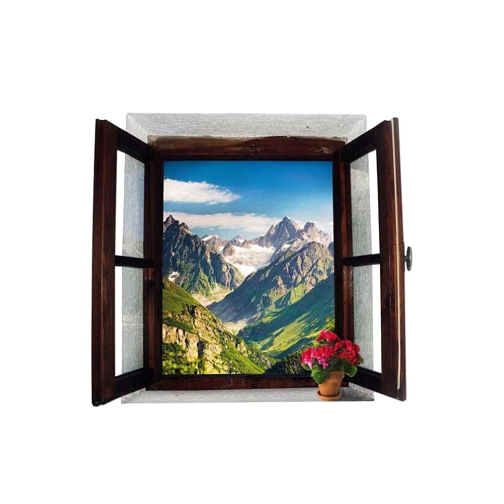 Fake 3D Window Wall Stickers Art Murals Wall Decals for Living Room TV Background Bedroom Decoration