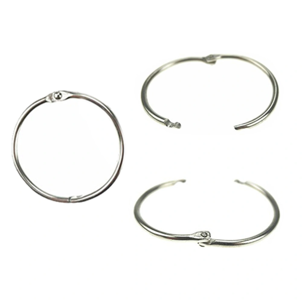 50Pcs Metal Book Rings Loose Leaf Binder Ring Key Chain Key Rings (Silver)