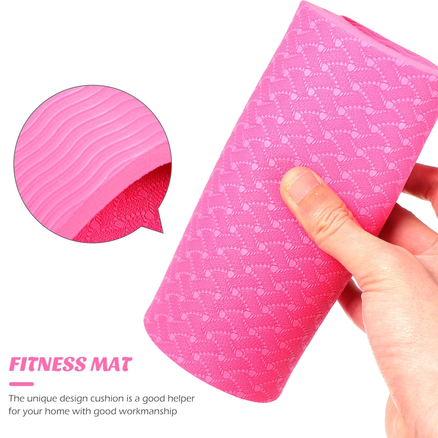 1 Pair Solid Color Yoga Mat TPE Pilates Mat Sports Gym Exercise Mat for Fitness