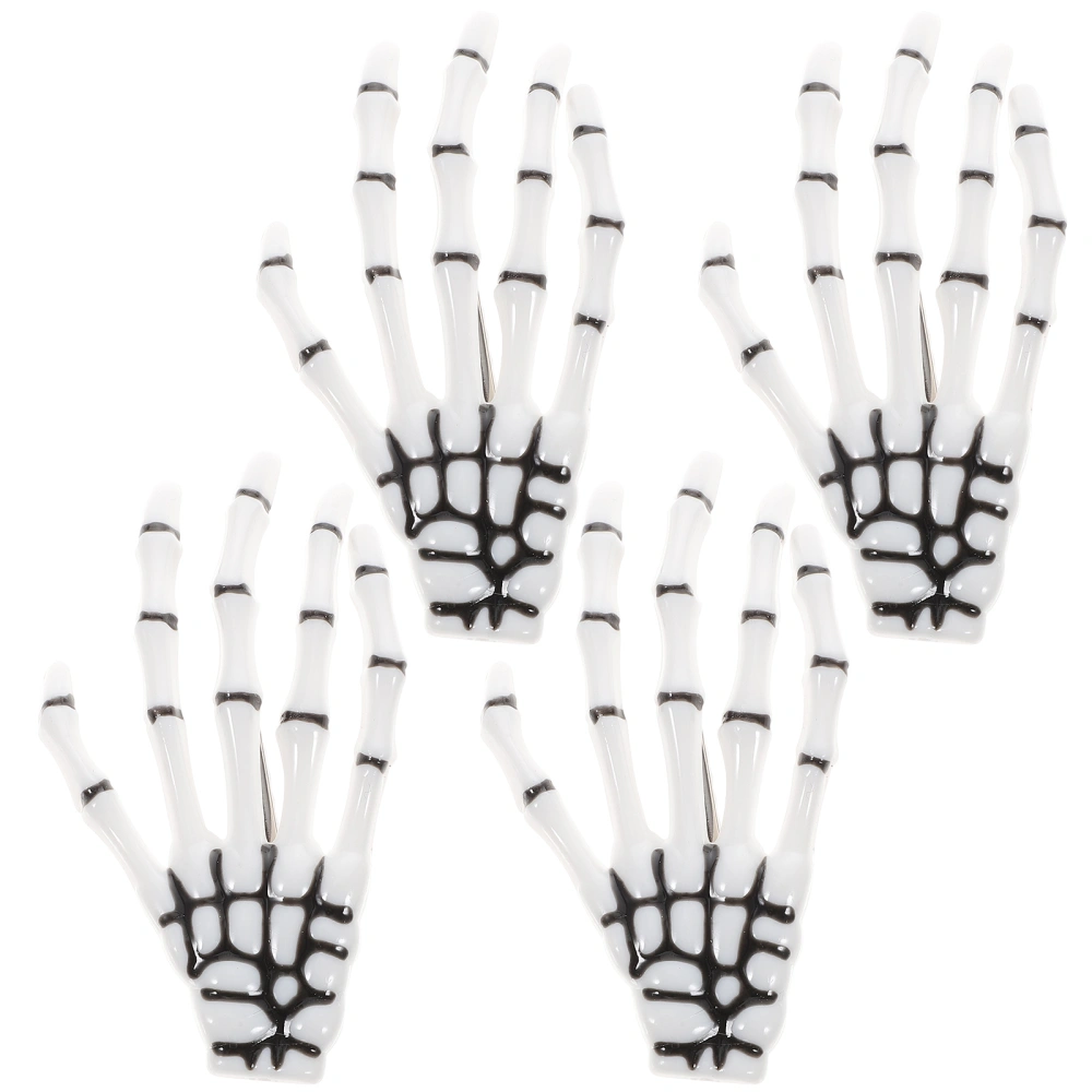 4pcs Costume Hair Hairpin Accessories Skull Ghost Claw Decoration Hairpin