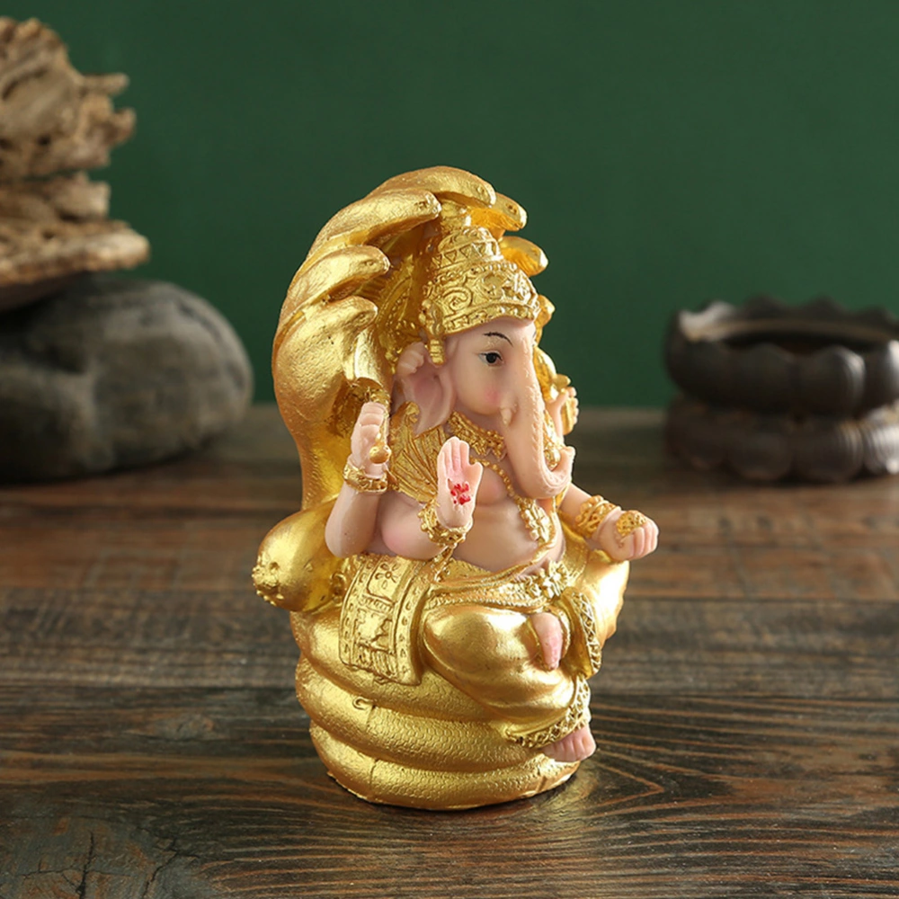 Creative Elephant God Statue Resin Art Craft Desk Ornament for Home Office