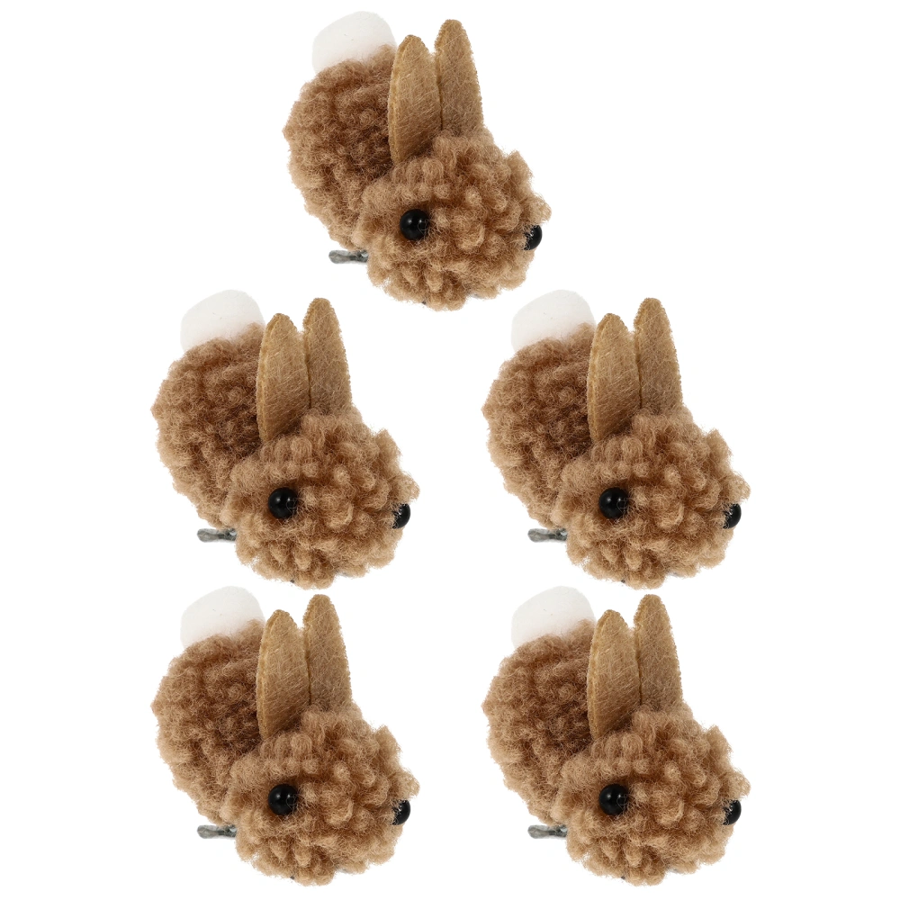 5Pcs Plush Rabbit Hair Clips Plush Bunny Barrettes Hairpin Hair Accessories