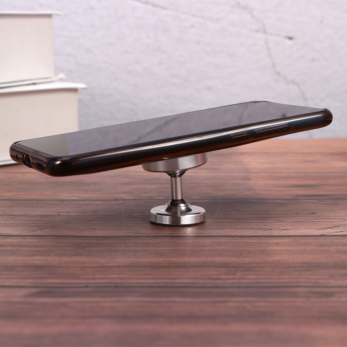 1Pc Magnetic Car Phone Holder Telescopic Rod Suction Cup Car Phone Mount Cell Mobile Phone Holder Stand(Silver)