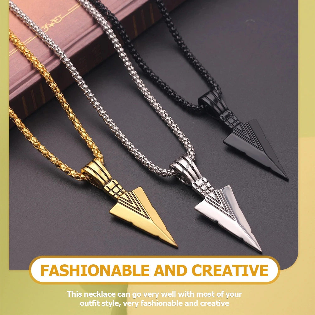 Arrow Necklace Spear Point Arrowhead Necklace Personalized Neckwear for Men Women