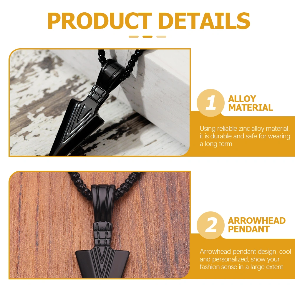 Arrow Necklace Spear Point Arrowhead Necklace Personalized Neckwear for Men Women