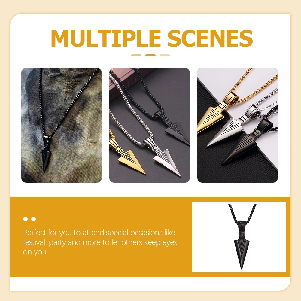 Arrow Necklace Spear Point Arrowhead Necklace Personalized Neckwear for Men Women