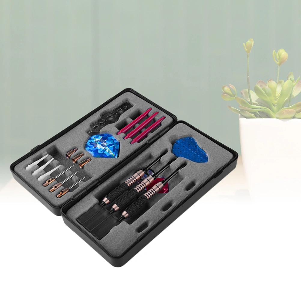 22pcs PET Metal Darts Set Kit Darts Darts Flights Dart Tip Point with Case for Playing