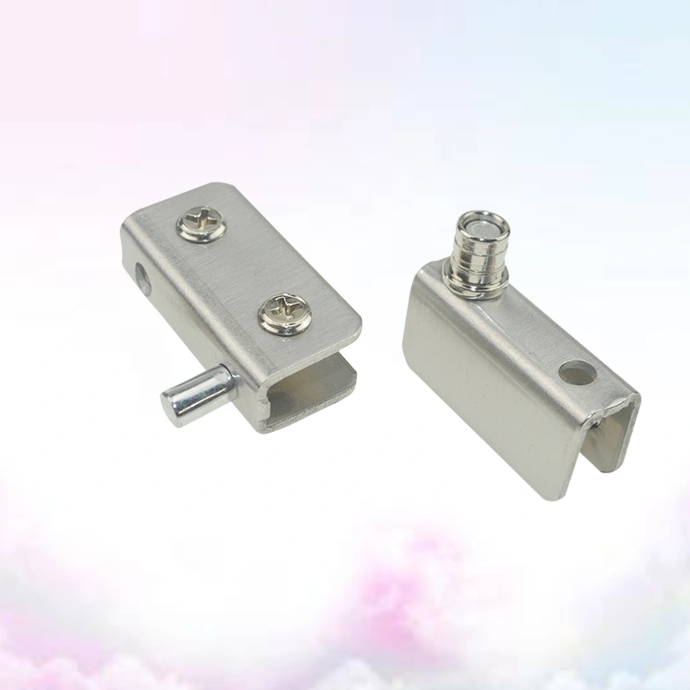 2pcs Free Opening Up and Down Shaft Hinge Glass Fittings Hinge Furniture Cabinet Door Double Door Glass Hinge Magnetic Touch Type A