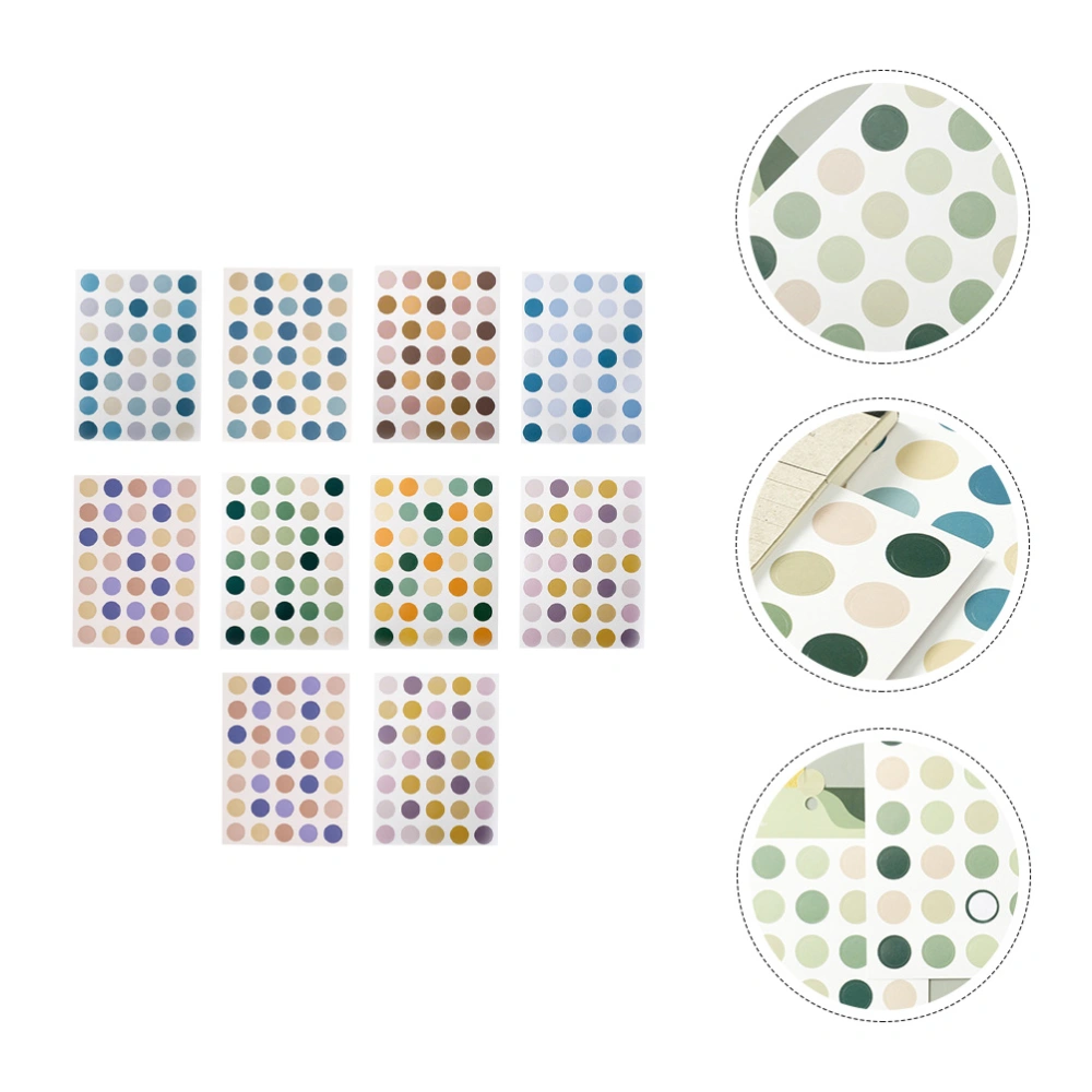 20 Sheets Colorful Circles Stickers Coding Dots Labels Code Sticker for DIY