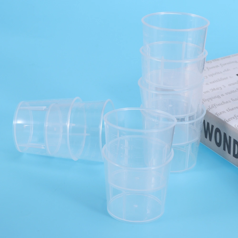 20pcs 30ml Plastic Graduated Cups Measuring Scale Cups Transparent Liquid Container Measurement Cups